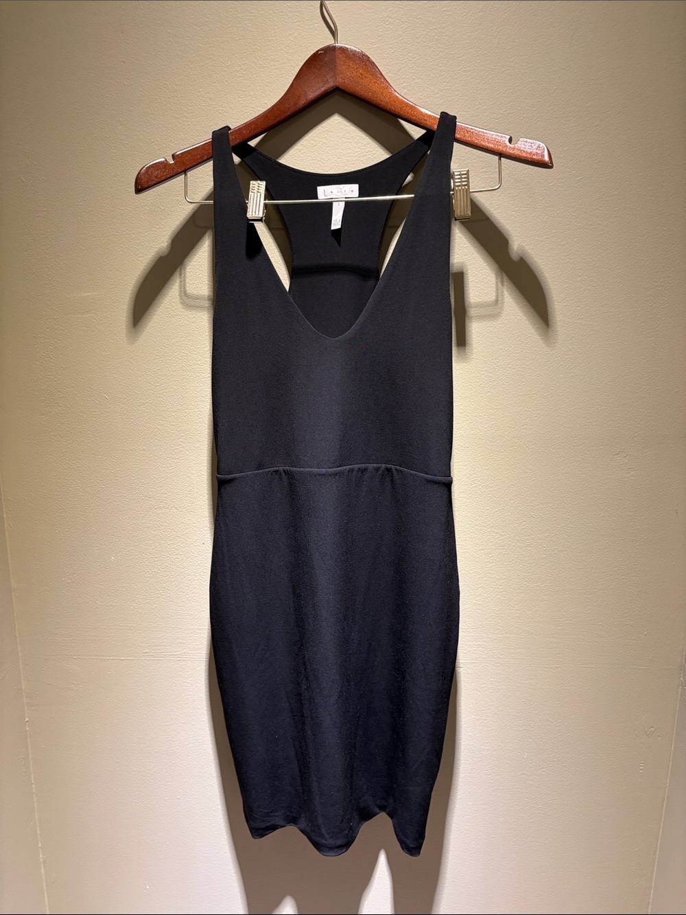 Leith Black Sleeveless V-Neck Body-con Women's Dress
